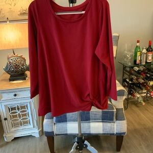 Belle by Kim Gravel Cranberry Crew Neck Sweater